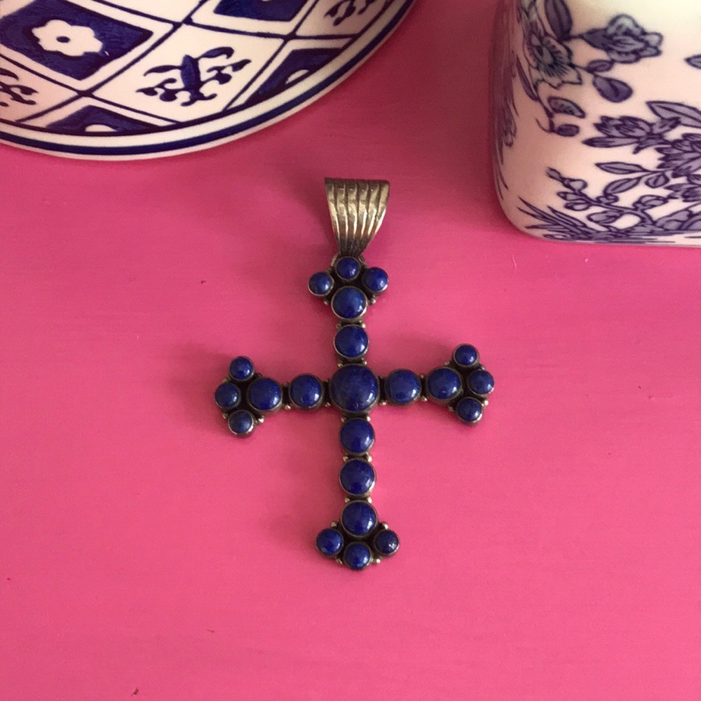 Lapis Cross Pendent